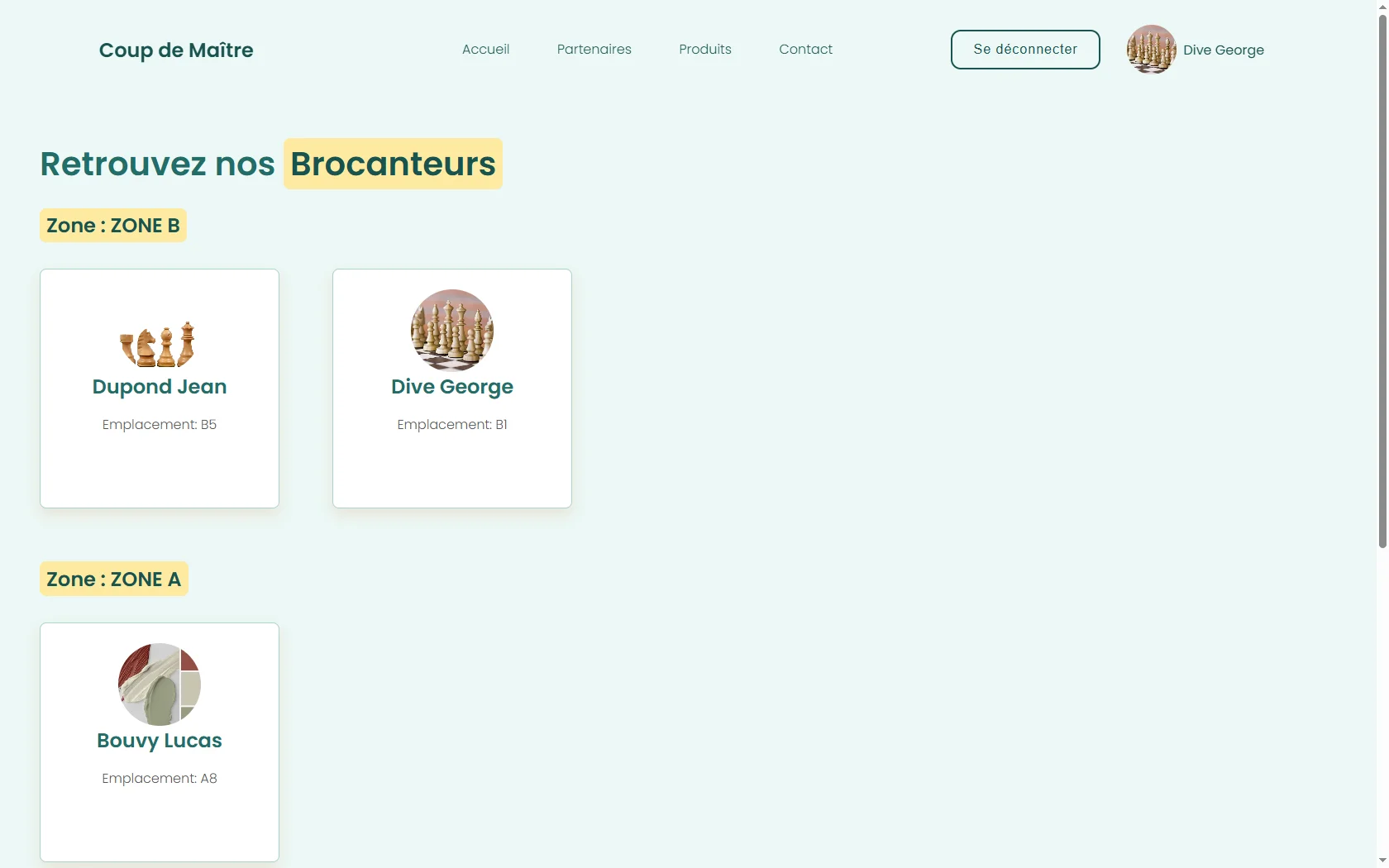 site qui gère une brocante en ligne sur le jeu d'échec 